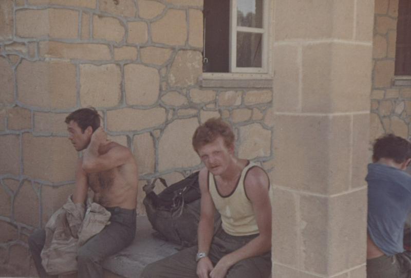 Men of Para Sqn RAC rest after a Bergen run, during the UN Tour to Cyprus, 1974