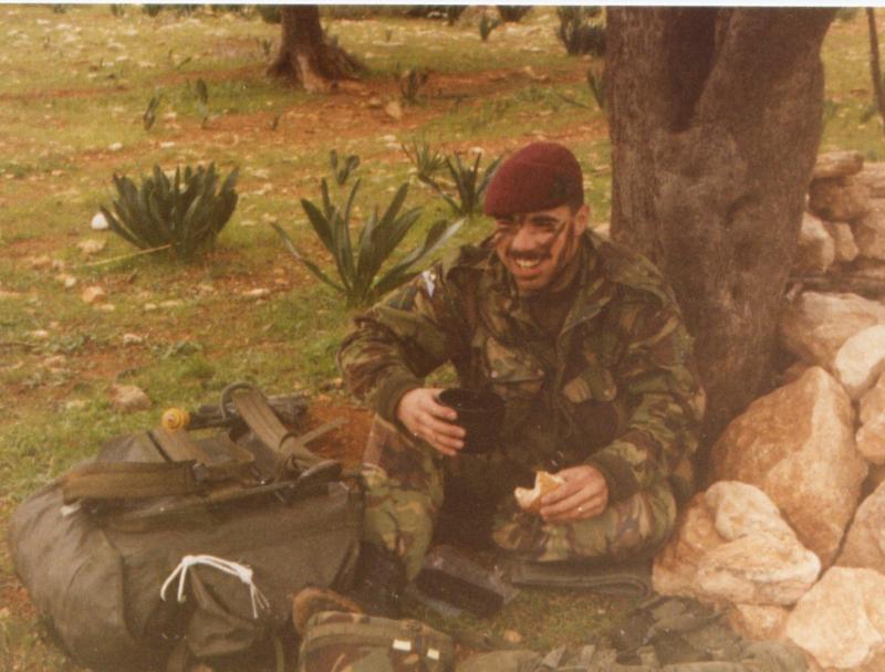 Kenny Morland takes a break during Ex Mushroom Air, Cyprus, 1989 