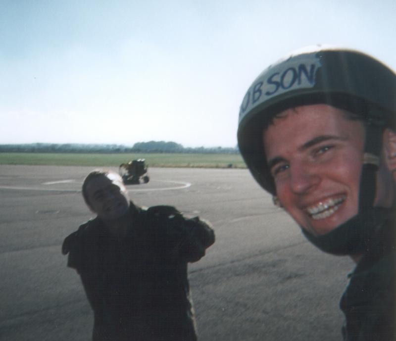Two very happy members of 16 Detachment after their first Parachute descent.
