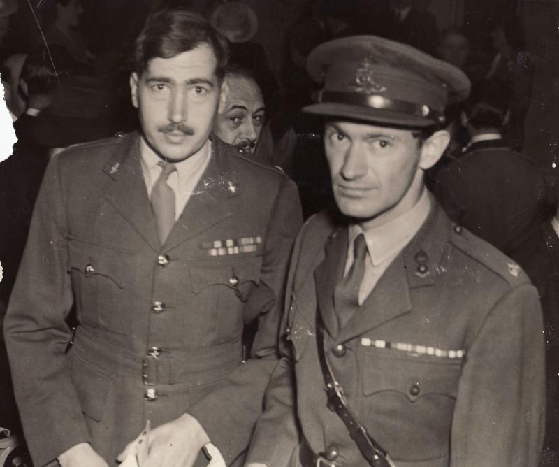 Majors Chris Perrin-Brown and Tony Hibbert at the Film Premiere of 'Theirs is the Glory', London Haymarket, 1946 