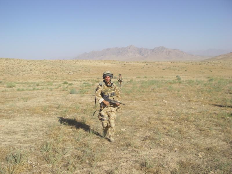 Jason Connolly patrolling in Zabul, Afghanistan, 2008