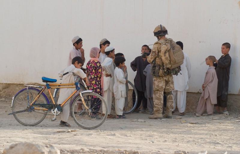 Meeting local children at Kandahar City, Afghanistan June 2008