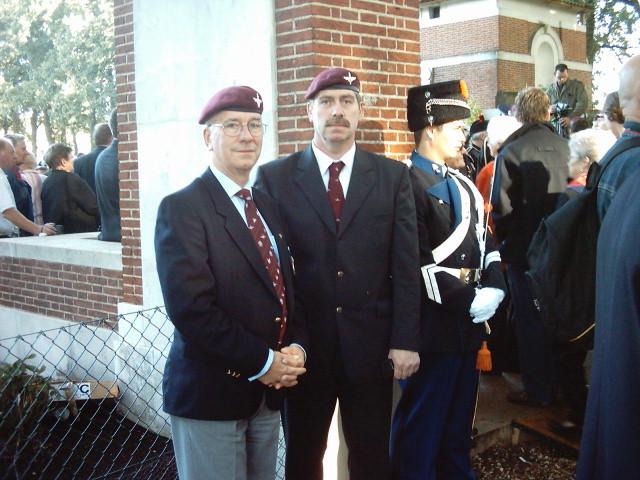 Peter & Tim (Chalky) at Oosterbeek Cemetery 2004