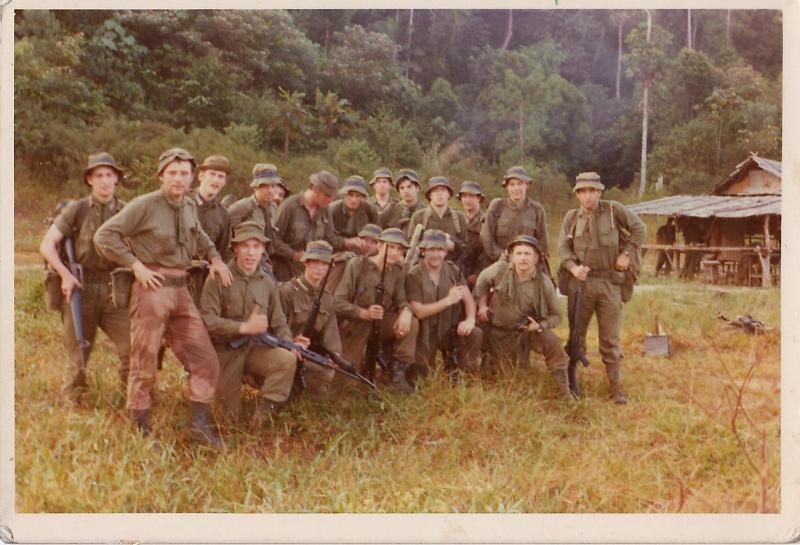 Informal group photograph of 2 Para Mortar Platoon, Malaya, 1975