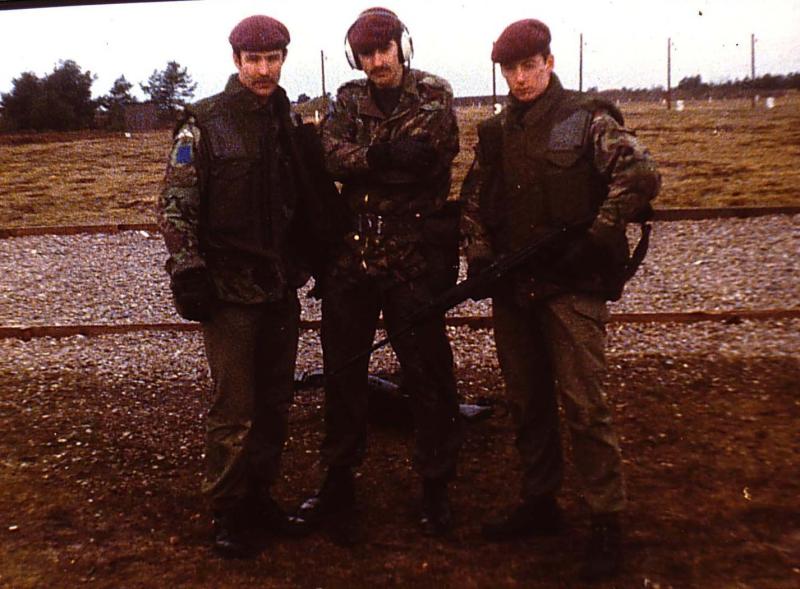 Corporal Stephen Prior (centre) with two comrades on an exercise.