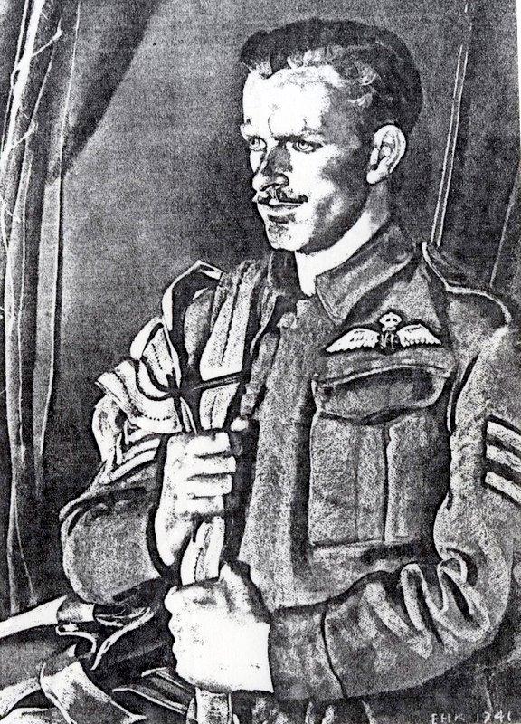 Drawing of S/Sgt Strathdee (Freshman) by EH Kennington  Image Courtesy of Peter Yeates