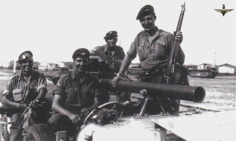 1 Para Anti Tank Team, notice behind them are the Buffalo landing craft from WW2