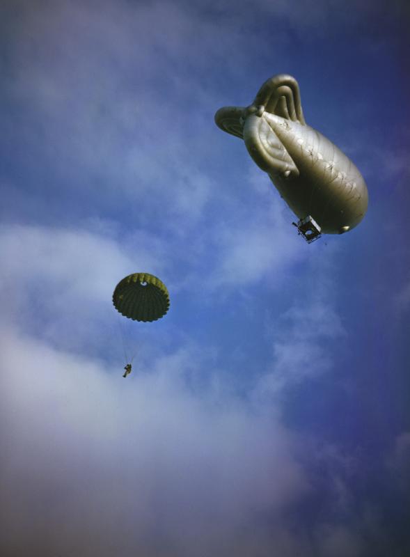 Balloon Jump 1942. Image courtesy of IWM TR0048
