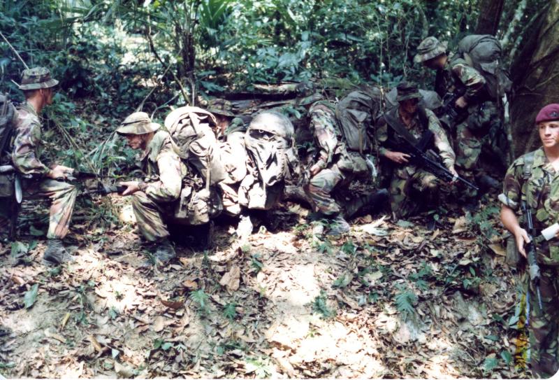 Training on jungle patrols for soldiers of A Coy, 2 PARA, Belize, 1983