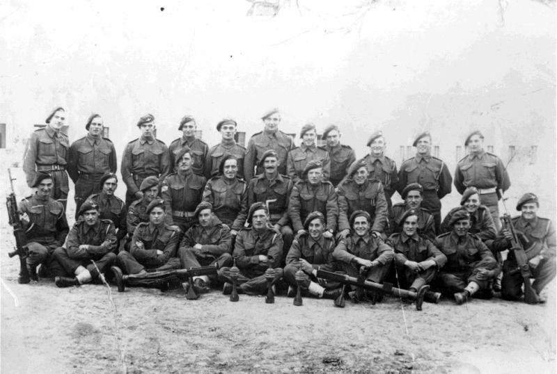 Group photo of the Anti-Tank Platoon, 2nd Parachute Battalion, Barletta, Italy, November 1943.