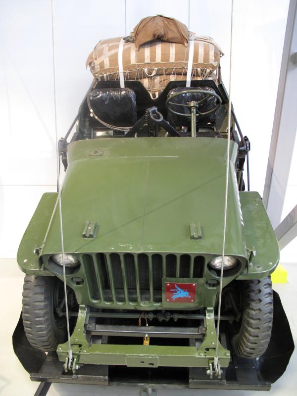 Airborne Jeep displayed at Airborne Assault Museum, Duxford