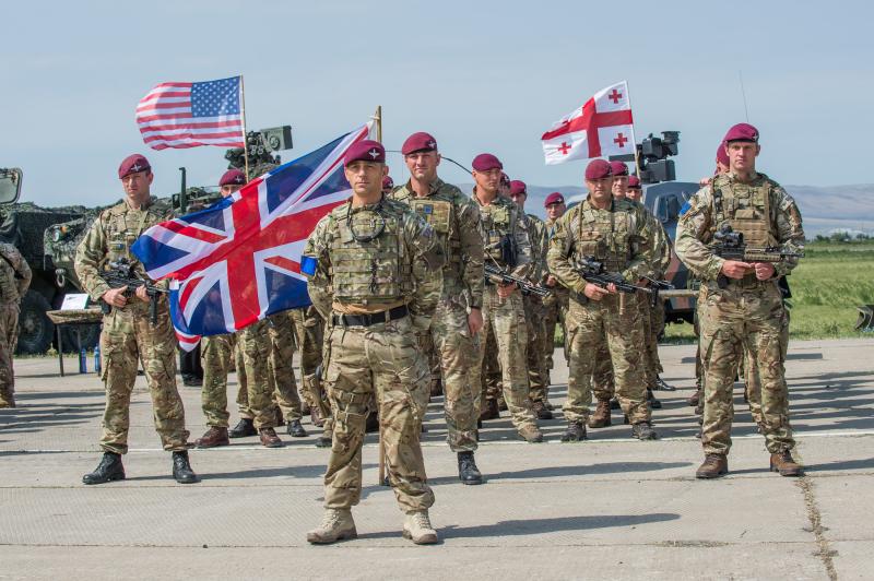 C (Bruneval) Company, 2nd Battalion The Parachute Regiment on parade at the Exercise Noble Partner opening ceremony