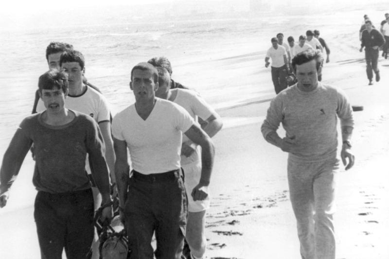 Log race on Aberdeen beach. Early '80s.