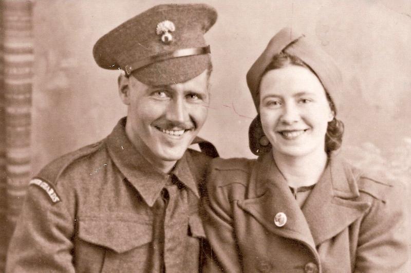 Bill Joyce & wife on joining Grenadier Guards