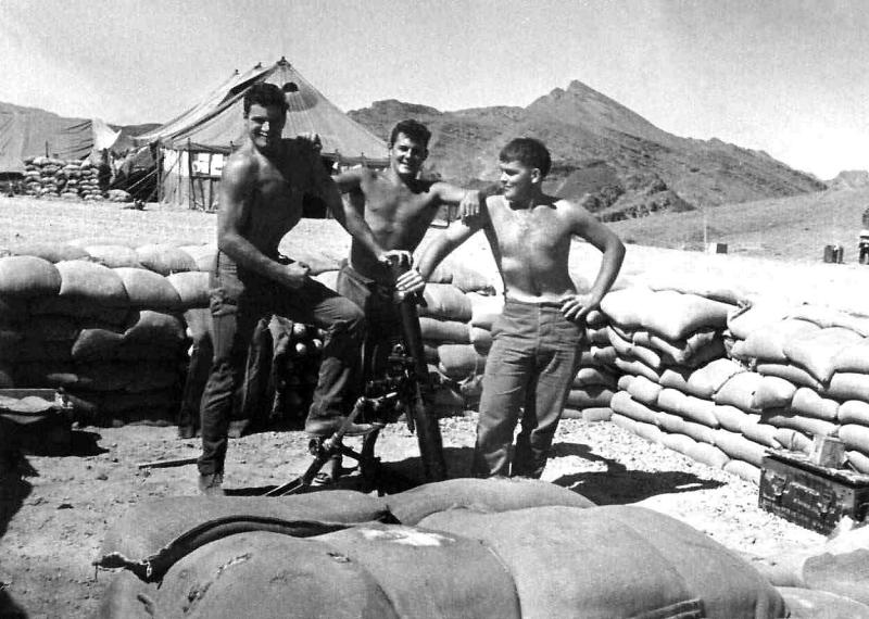 Down time in the mortar pit, Radfan 1966