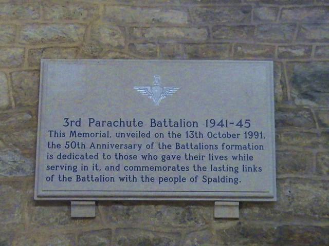 Memorial to 3 Para in the St.Mary and St.Nicolas Church at Spalding