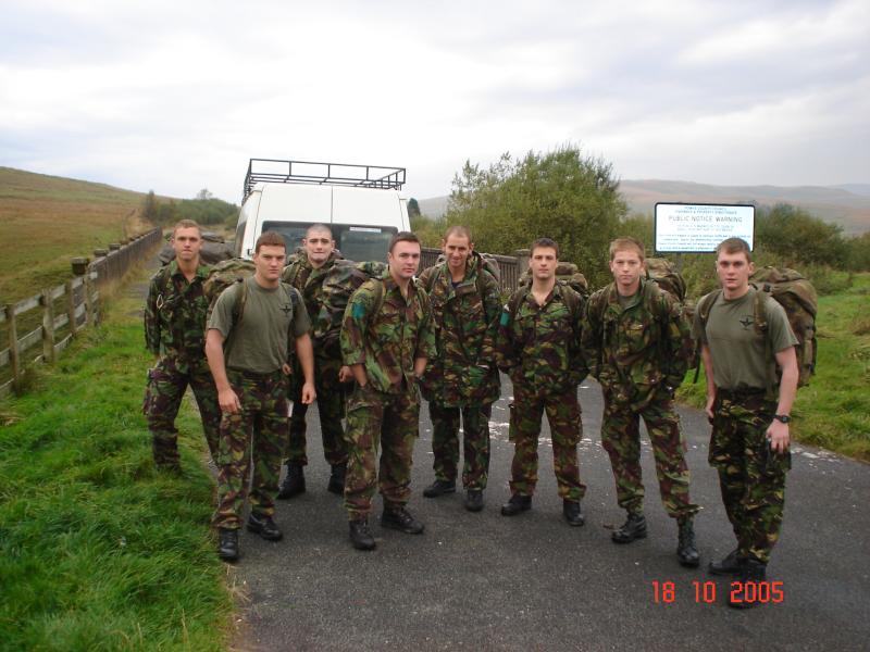 The team from 8 platoon C Company 3 PARA training for the cambrian patrol 2005. They won the gold.