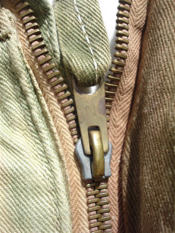 1st Pattern Smock, Zipper Detail, CWS 1942.