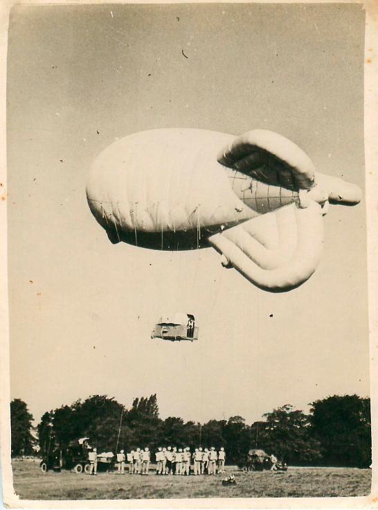 Parachute training using a barrage balloon at Ringway. This method of training was still used into the 1990s.