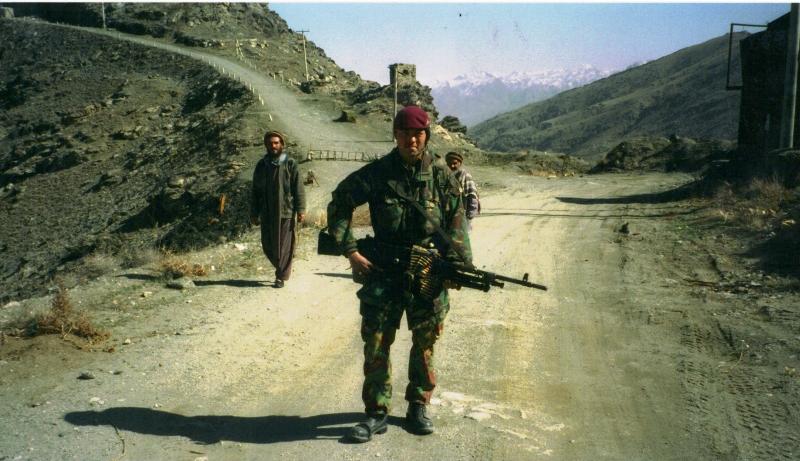Mark Magreehan on patrol on TV Hill near Kabul, Afghanistan, 2002