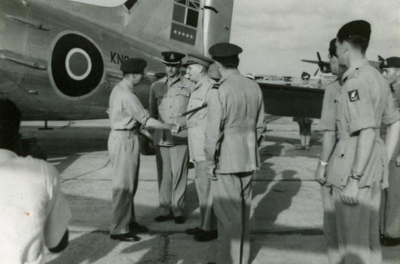 Field Marshal Montgomery is greeted on arrival at Mauripur ahead of 15th (Kings) Battalion inspection, India, 1946