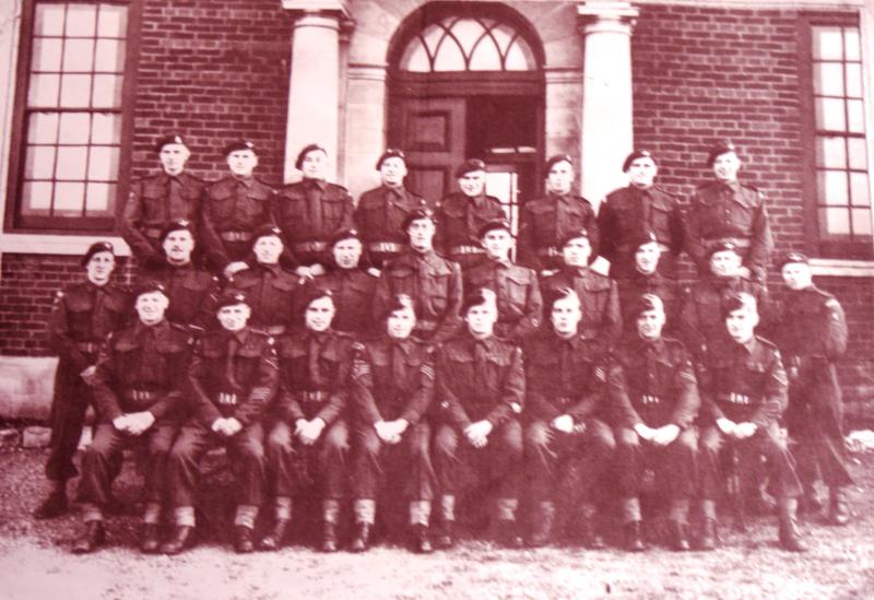 Group photo of paratroopers, possibly a Platoon of Battalion HQ, 9th Essex Parachute Battalion, 1940s