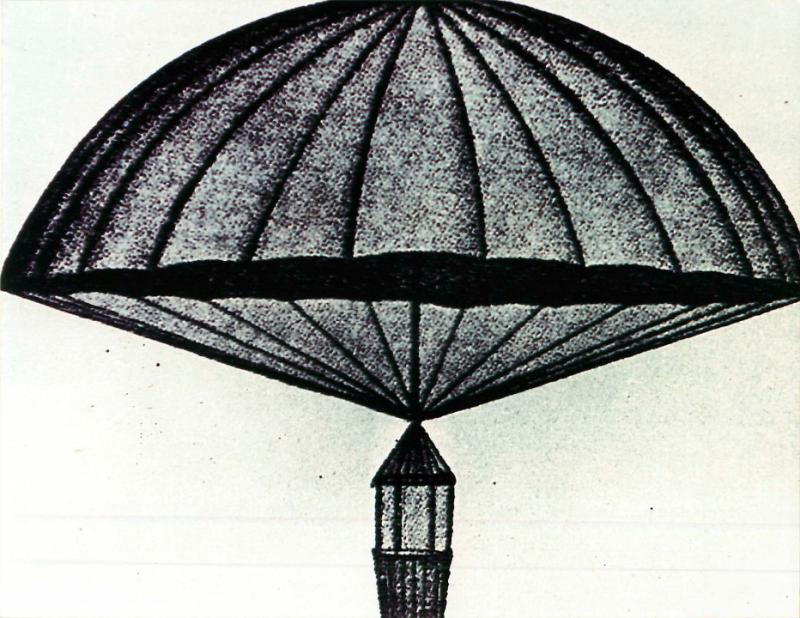 Prototype of animal parachute.