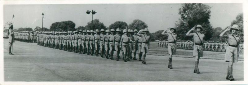 156 Parachute Battalion march past. Air Landing School, New Delhi.