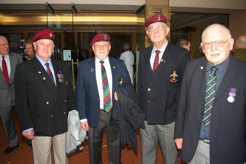 Some of the Airborne veterans who had gathered in Wellington to pay their respects and support the family and friends of Pte John Howard.