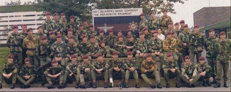 No 1 Guards Ind Para Coy prior to disbandment at Pirbright, October 1975.