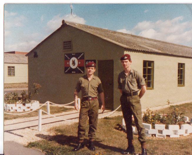 Me and my mate outside the RAF Police dog section hut Brize Norton circa 1983