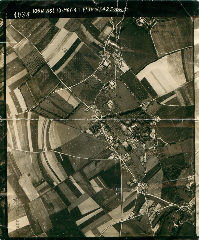Aerial photo taken over Normandy.