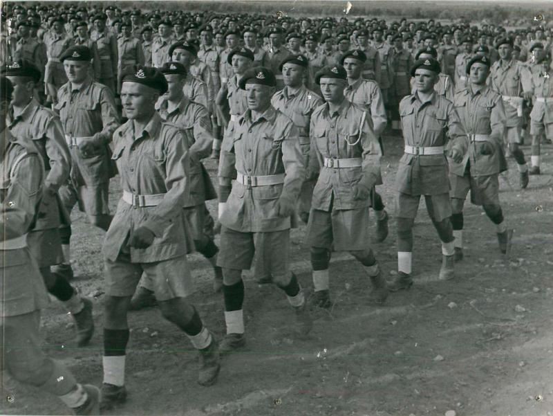Men of South Staffordshire Regiment on parade.