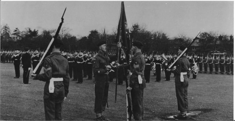 Trooping the Colours at Barrosa Square, 1958