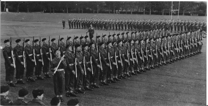 Soldiers 'Present Arms' Trooping the Colours, Barrosa Square, 1958