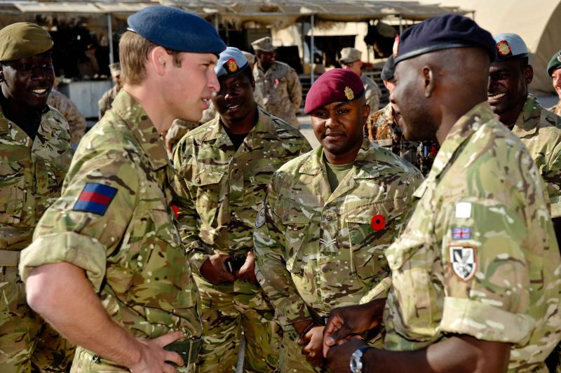 HRH Prince William talking with soldiers from 16 Air Assault Brigade, Afghanistan, 2010
