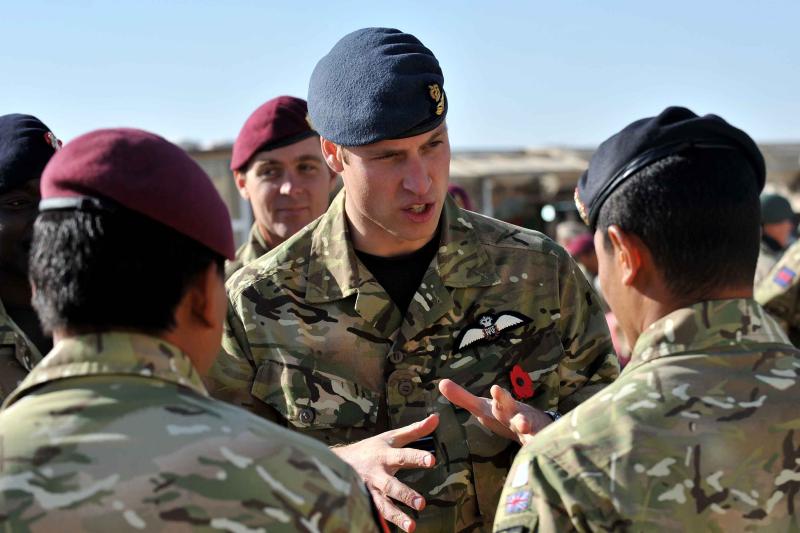HRH Prince William speaks with members of 16 Air Assault Brigade, Afghanistan, 2010