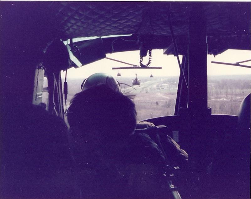 On exercise in Huey. Fort Campbell Kentucky March 1979