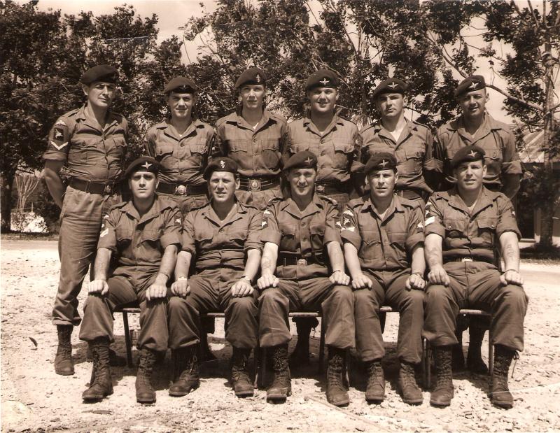 Group photograph of QM Staff Jungle Warfare School, Ulu Tiram, Borneo, Feb 1965