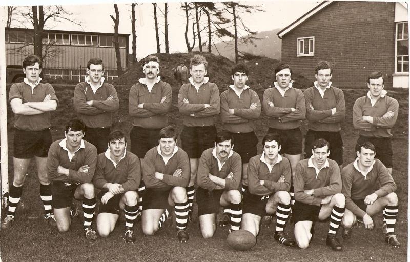 Group photograph of the Parachute Squadron Rugby Team, Northern Ireland, 1972