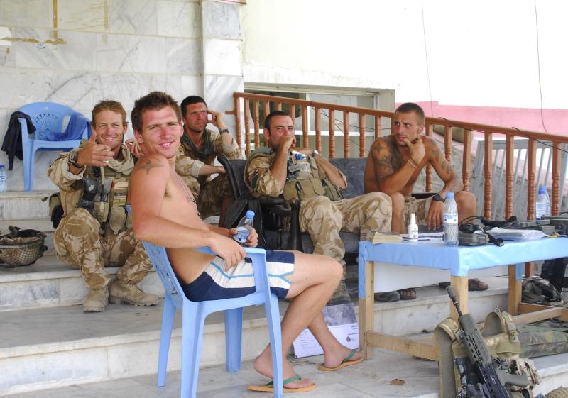 3 PARA soldiers taking a break, Kandahar, Afghanistan, June 2008