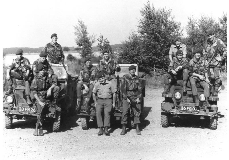 Lightweight Landrover Recce groups at Vogelsang with Wardy on the left