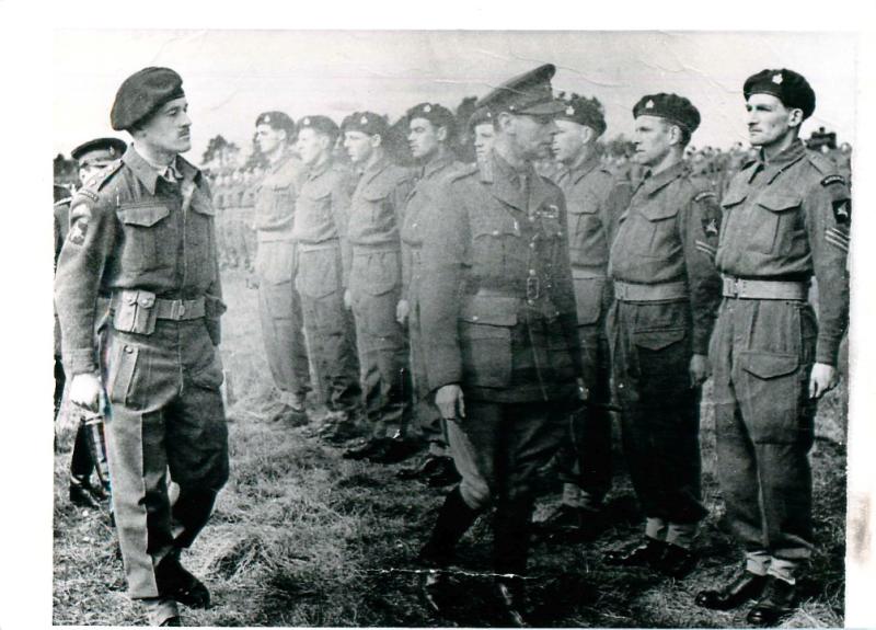Inspection of Border Regiment by King George VI on Salisbury Plain, 1943.